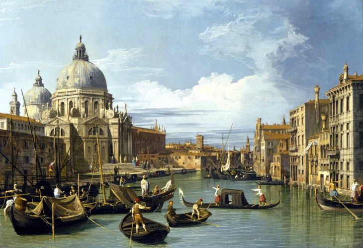 Canaletto Canale Grande i kocil Santa Maria della Salute